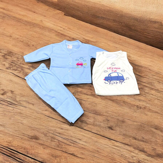 Baby Suit Lets Have Fun (1 to 6 Months) Blue*