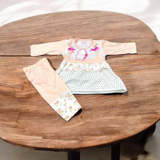 Baby Girl Frock Flower (1 to 6 months) Pink **