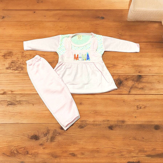 Baby Girl Frock MAMA(1 to 6 months) Pink **