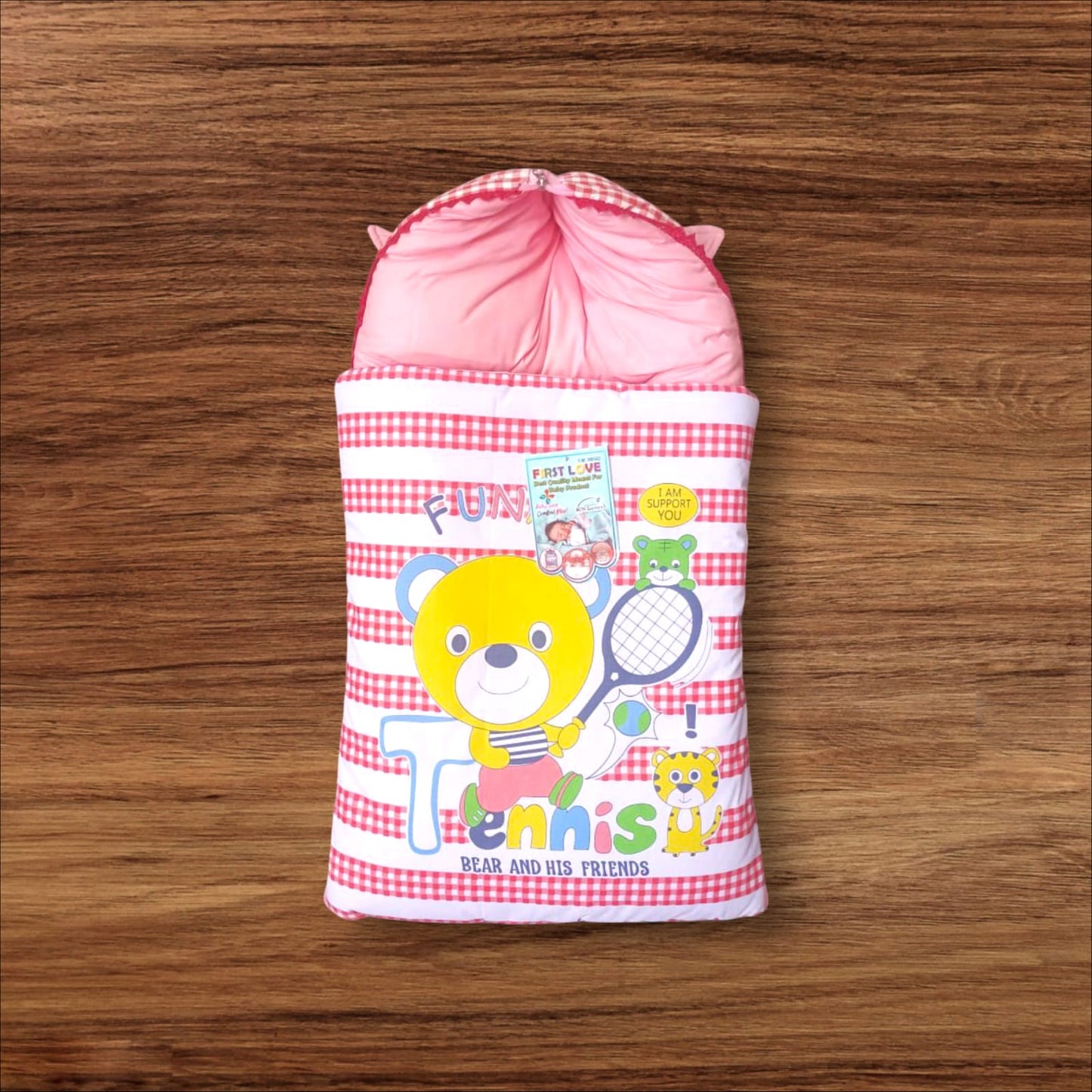 Newborn Baby Hooded Carry Nest Cotton Pink **