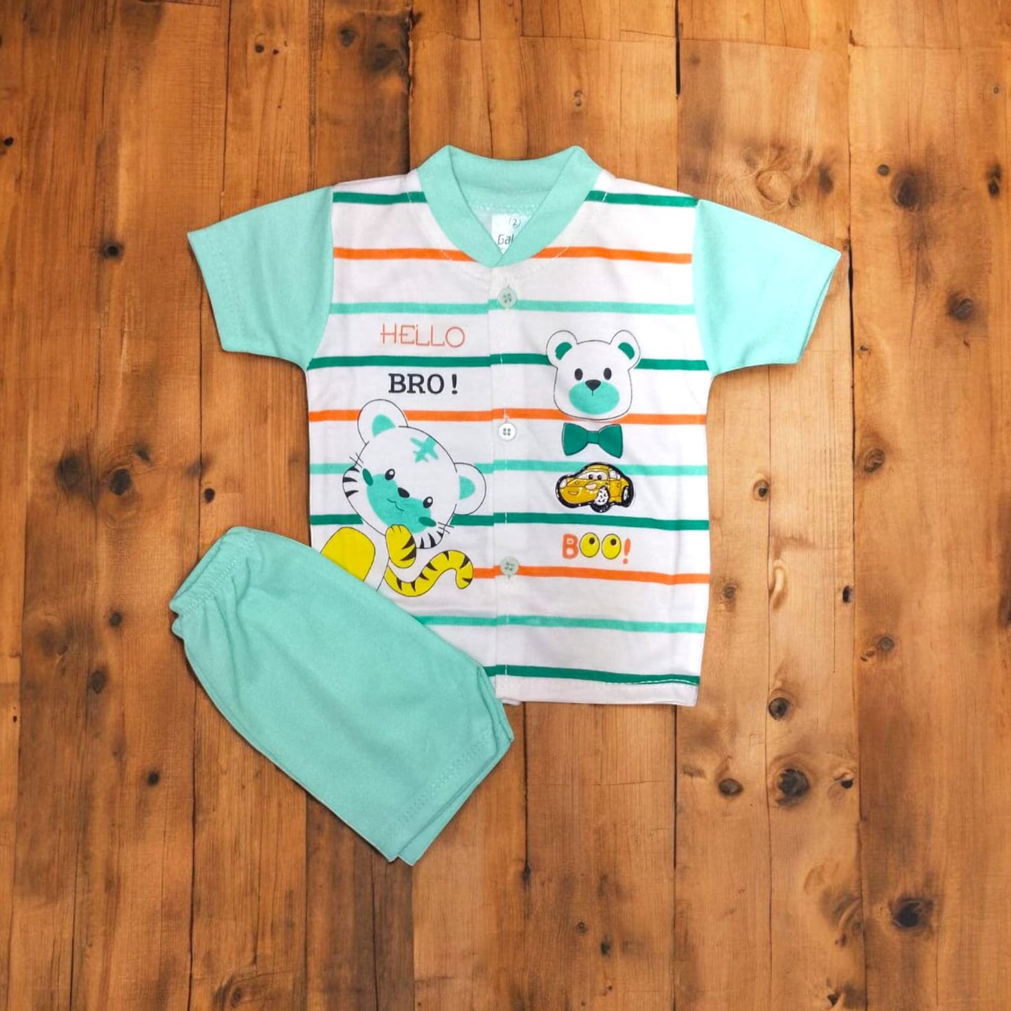 Baby Suit Baby Hello Bro Green (1 to 6 Months) **