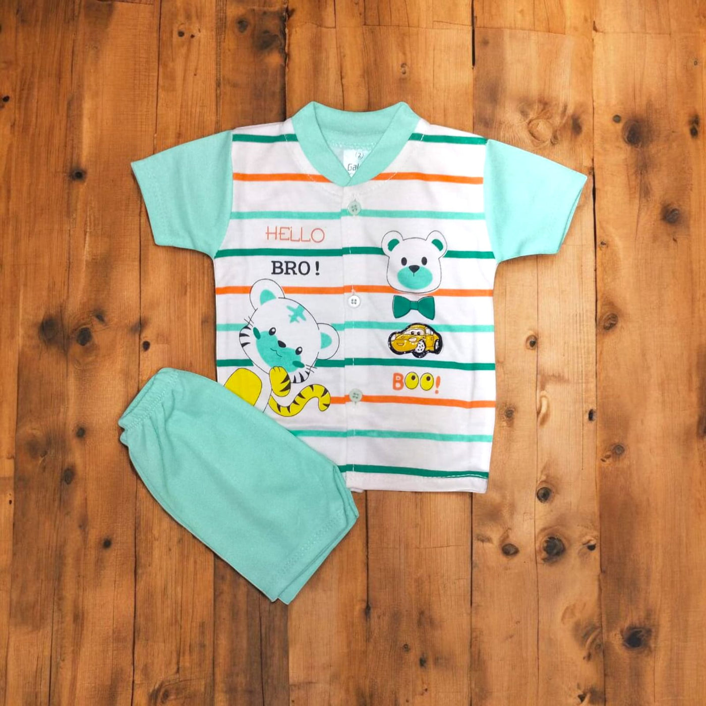 Baby Suit Baby Hello Bro Green (1 to 6 Months) **