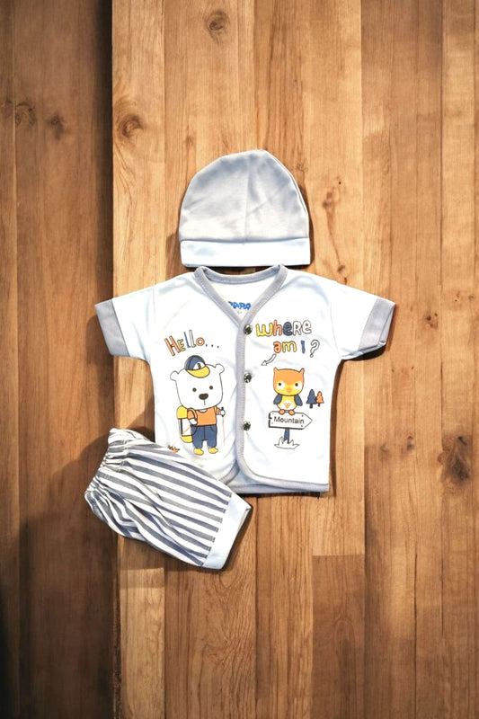 New Born Baby Suit Hello Blue