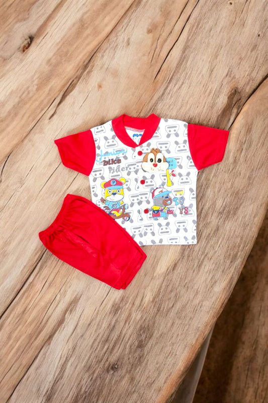 Baby Suit Baby Bike Rider Red (1 to 6 Months) **