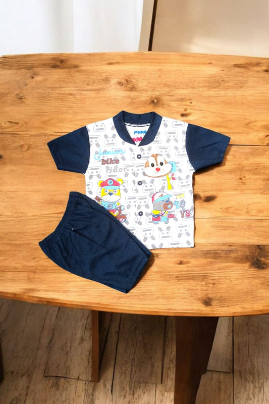 Baby Suit Baby Bike Rider Blue (1 to 6 Months) **