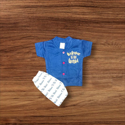 Baby Suit Welcome World Blue (1 to 6 Months)