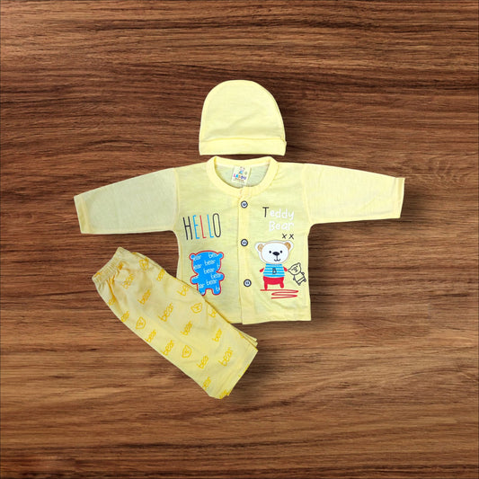 New Born Baby Suit Hello Teddy Yellow **