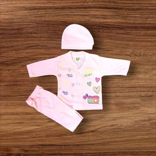 New Born Baby Suit Sweet Heart Yellow **