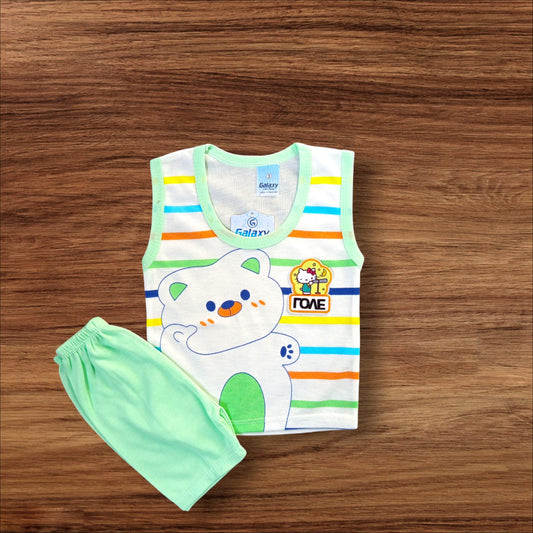 Baby Sando Suit Love Green (1 to 6 Months)