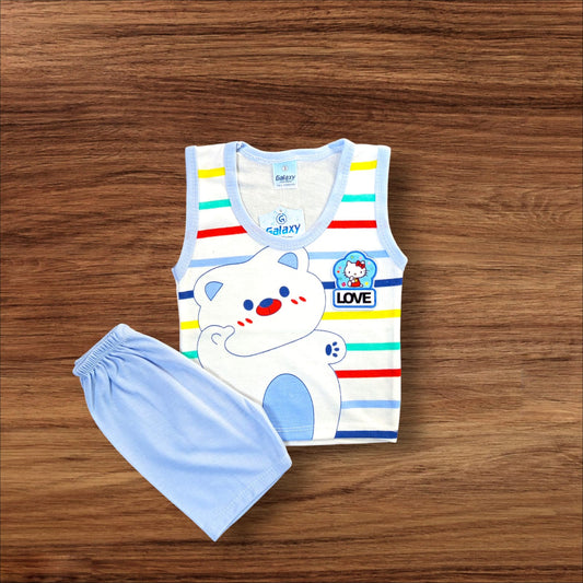 Baby Sando Suit Love Blue (1 to 6 Months)