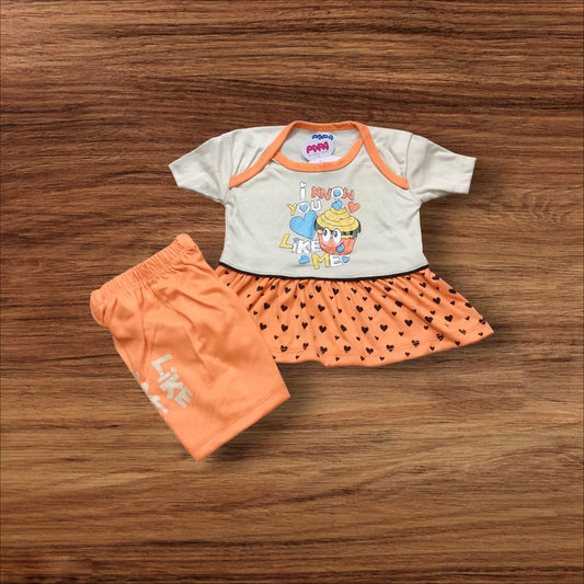 Baby Girl Frock Cupcake (1 to 6 months) Orange