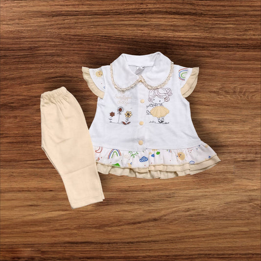 Baby Girl Frock Beautiful Day (1 to 6 months) Yellow