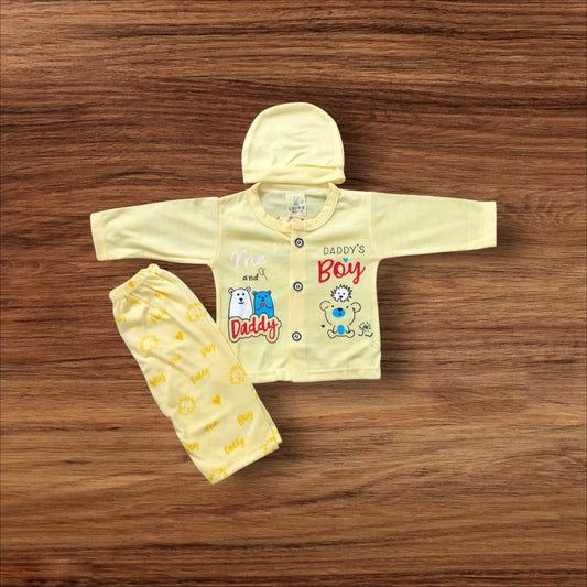 New Born Baby Suit Daddys Boy Yellow