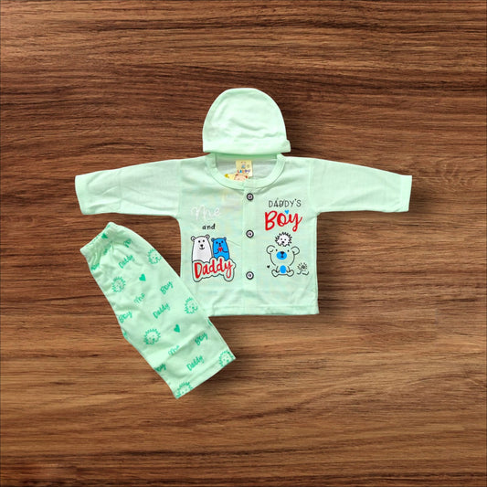 New Born Baby Suit Daddys Boy Green