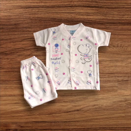 Baby Suit Dino Basket Ball Pink (1 to 6 Months)