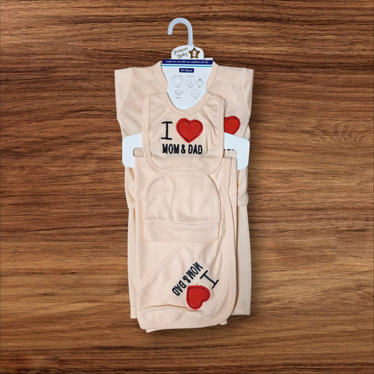 New Born Baby Starter Set Mom Dad Peach