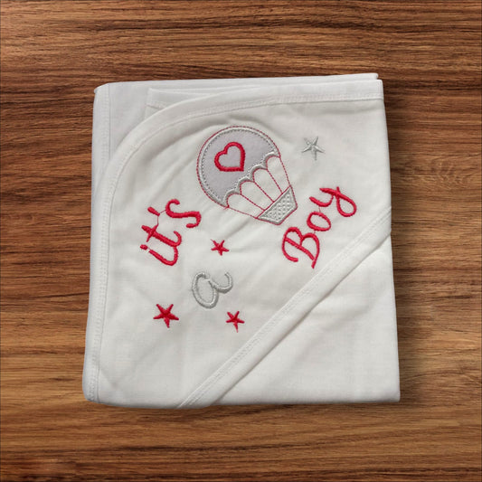 New Born baby Wrapping Sheet Its Boy White
