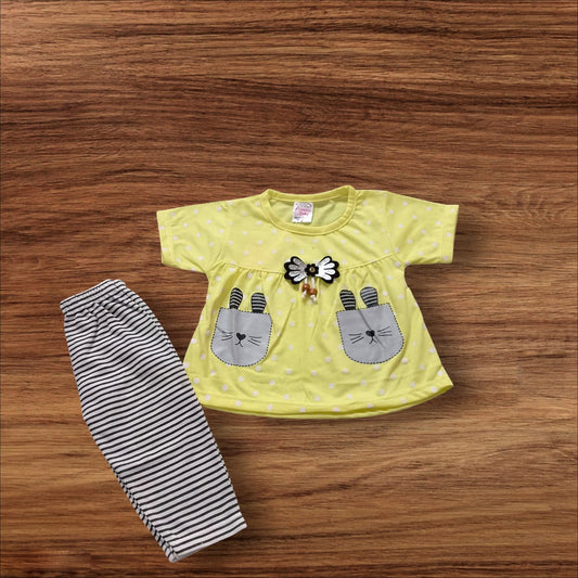 Baby Girl Frock Mano (1 to 6 months) Yellow