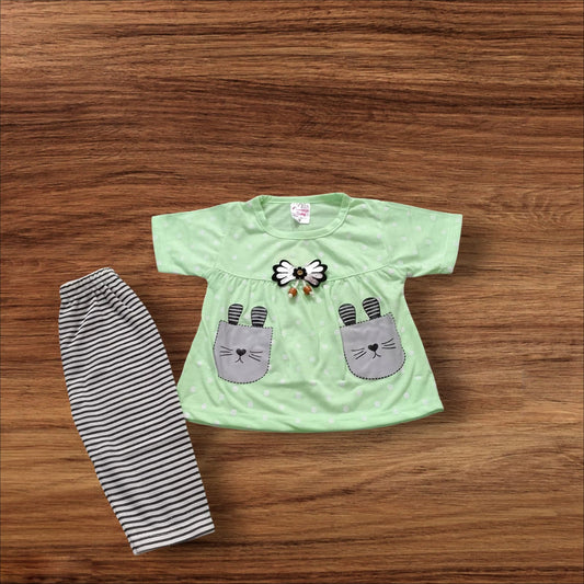 Baby Girl Frock Mano (1 to 6 months) Green