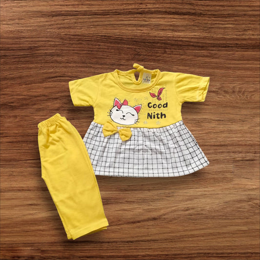 Baby Girl Frock Good Nith (1 to 6 months) Yellow
