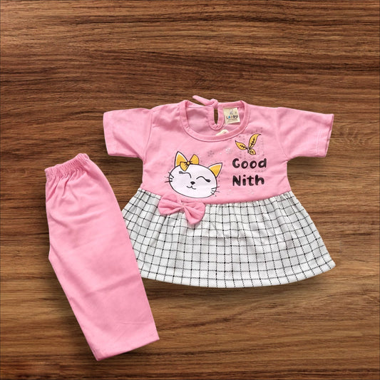 Baby Girl Frock Good Nith (1 to 6 months) Pink