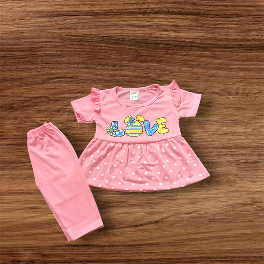 Baby Girl Frock Dot Love (1 to 6 months) Pink