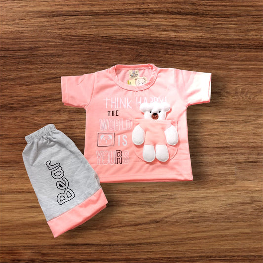 Baby Suit Baby Think Happy (1 to 6 Months) Pink