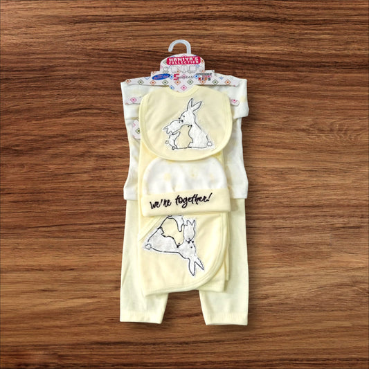 New Born Baby Starter Set Rabbit Kids Yellow