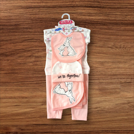 New Born Baby Starter Set Rabbit Kids Pink