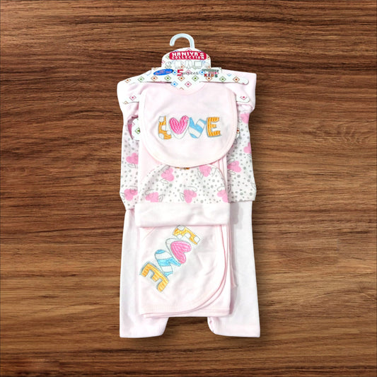 New Born Baby Starter Set Love Pink