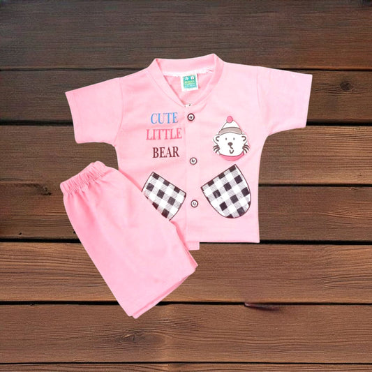 Baby Suit Baby Cute Little Bear (1 to 6 Months) Pink