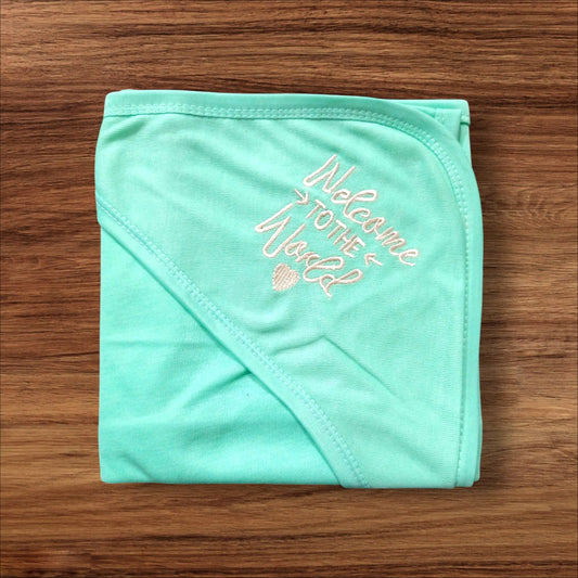 New Born baby Wrapping Sheet Welcome Green
