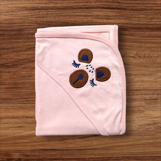 New Born baby Wrapping Sheet Bear Pink