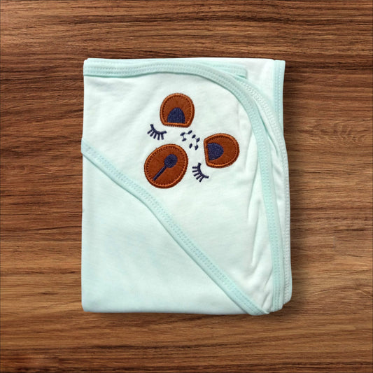New Born baby Wrapping Sheet Bear Green