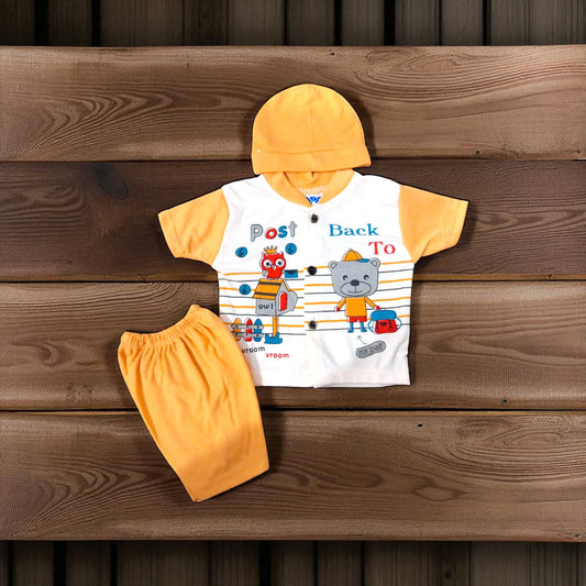 New Born Baby Suit Post Back Peach