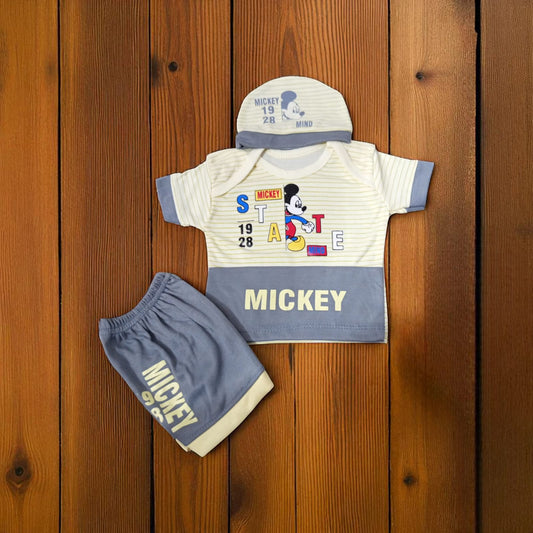 New Born Baby Suit Mickey 1928 Grey