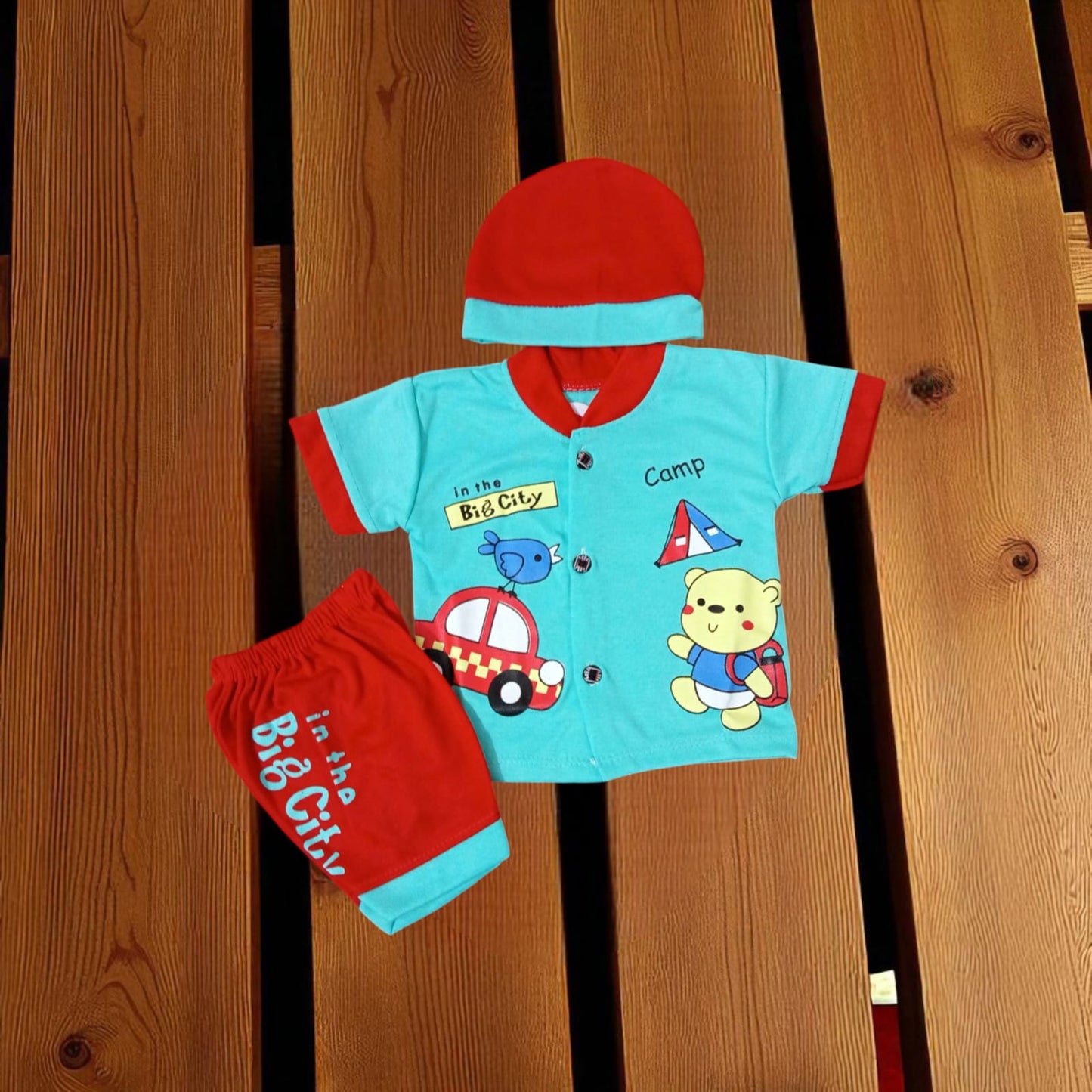 New Born Baby Suit Camp Green