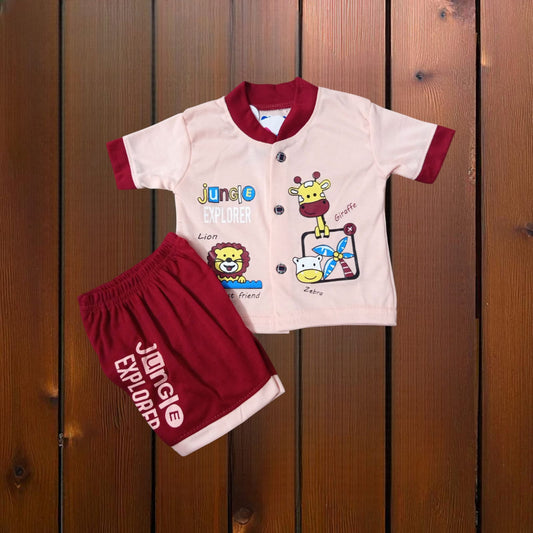 New Born Baby Suit Jungle Pink