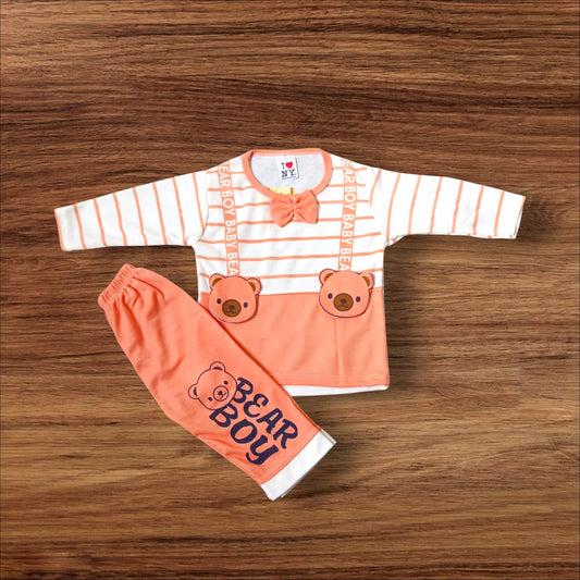 Baby Suit Bear Boy Peach (1 to 6 Months)