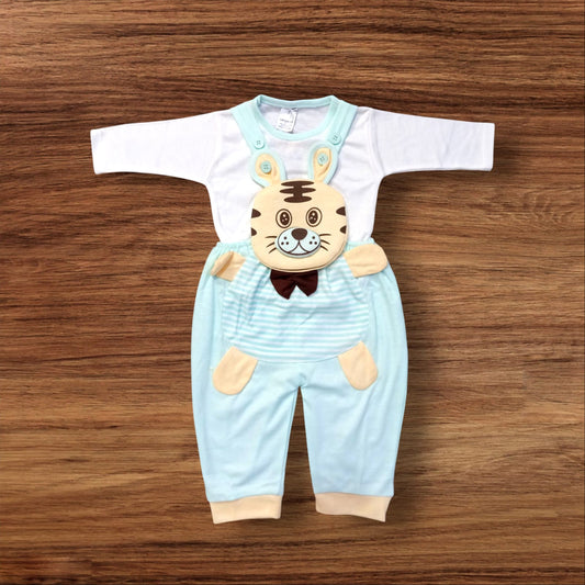 New Born Baby Romper CAT Green (1 to 6 Months)