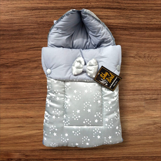 Newborn Baby Hooded Carry Nest Silk Grey