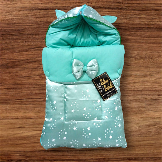 Newborn Baby Hooded Carry Nest Silk Green