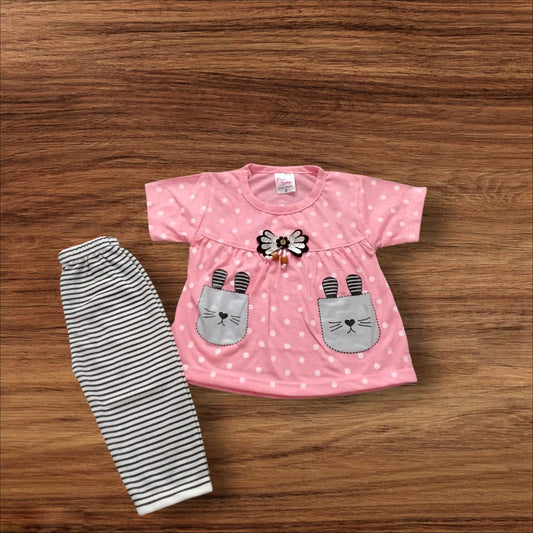 Baby Girl Frock Mano (1 to 6 months) Pink