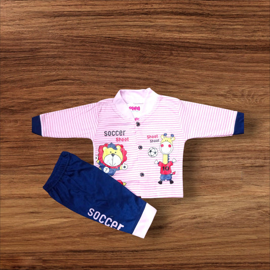 Baby Suit Soccer Sheet Pink  (1 to 6 Months)