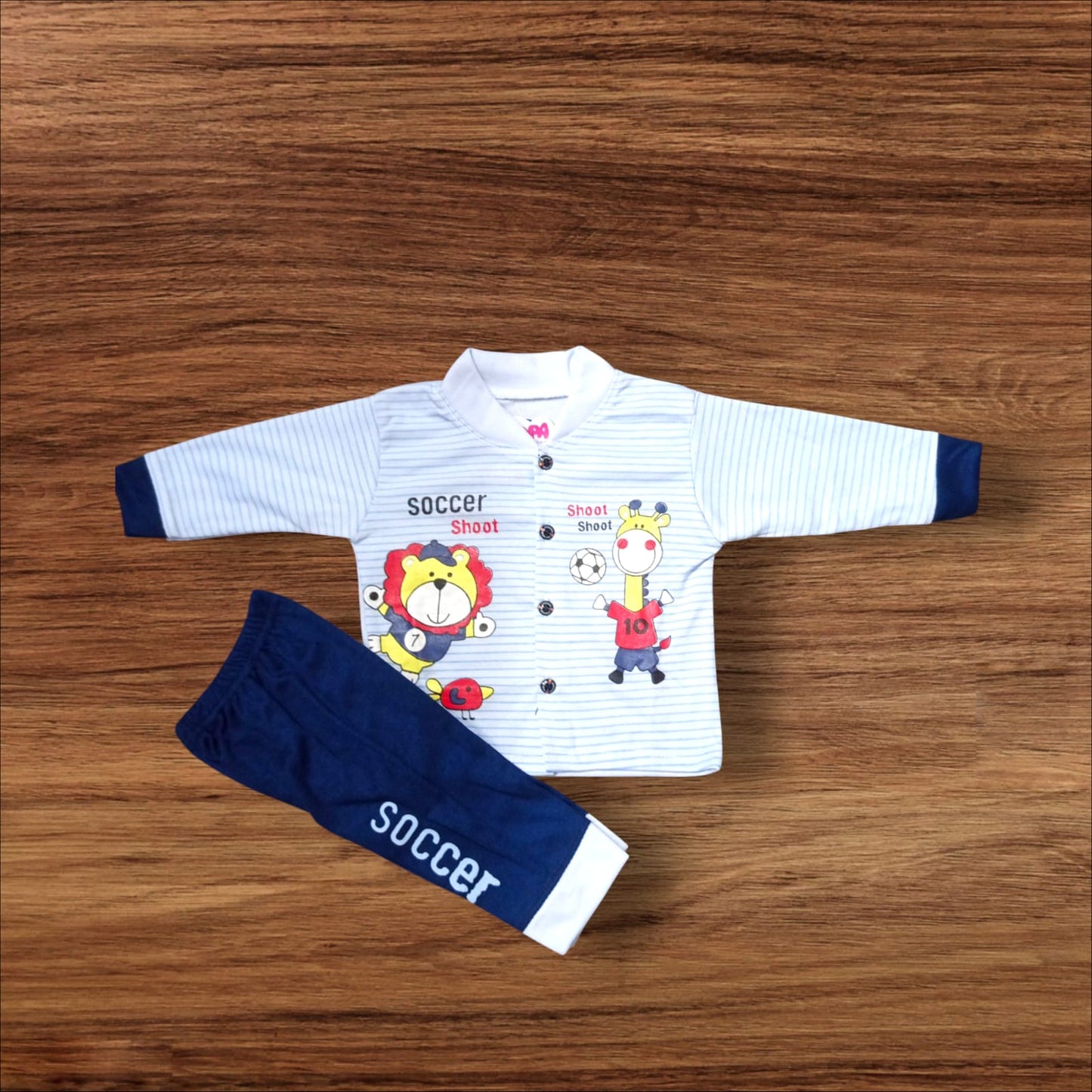Baby Suit Soccer Sheet Blue  (1 to 6 Months)