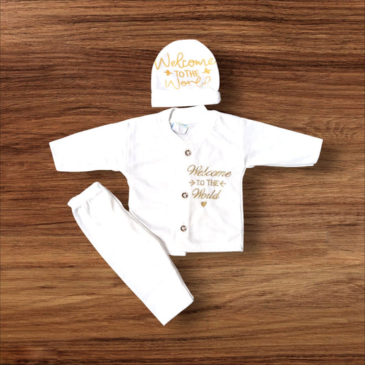 New Born Baby Welcome to the World White