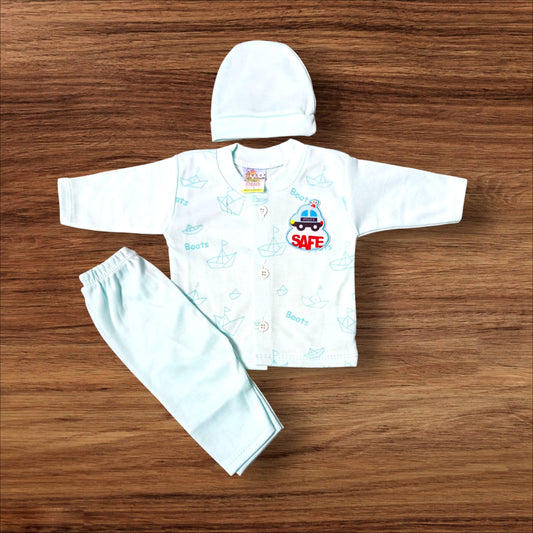New Born Baby Suit Safe Green