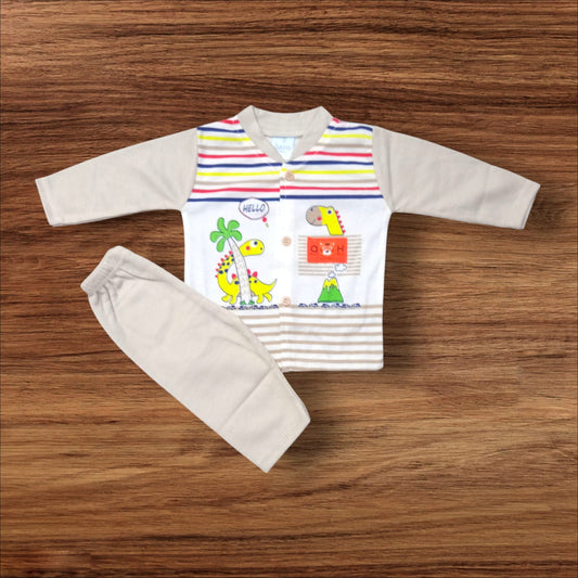 Baby Suit Dinosour Brown (1 to 6 Months)