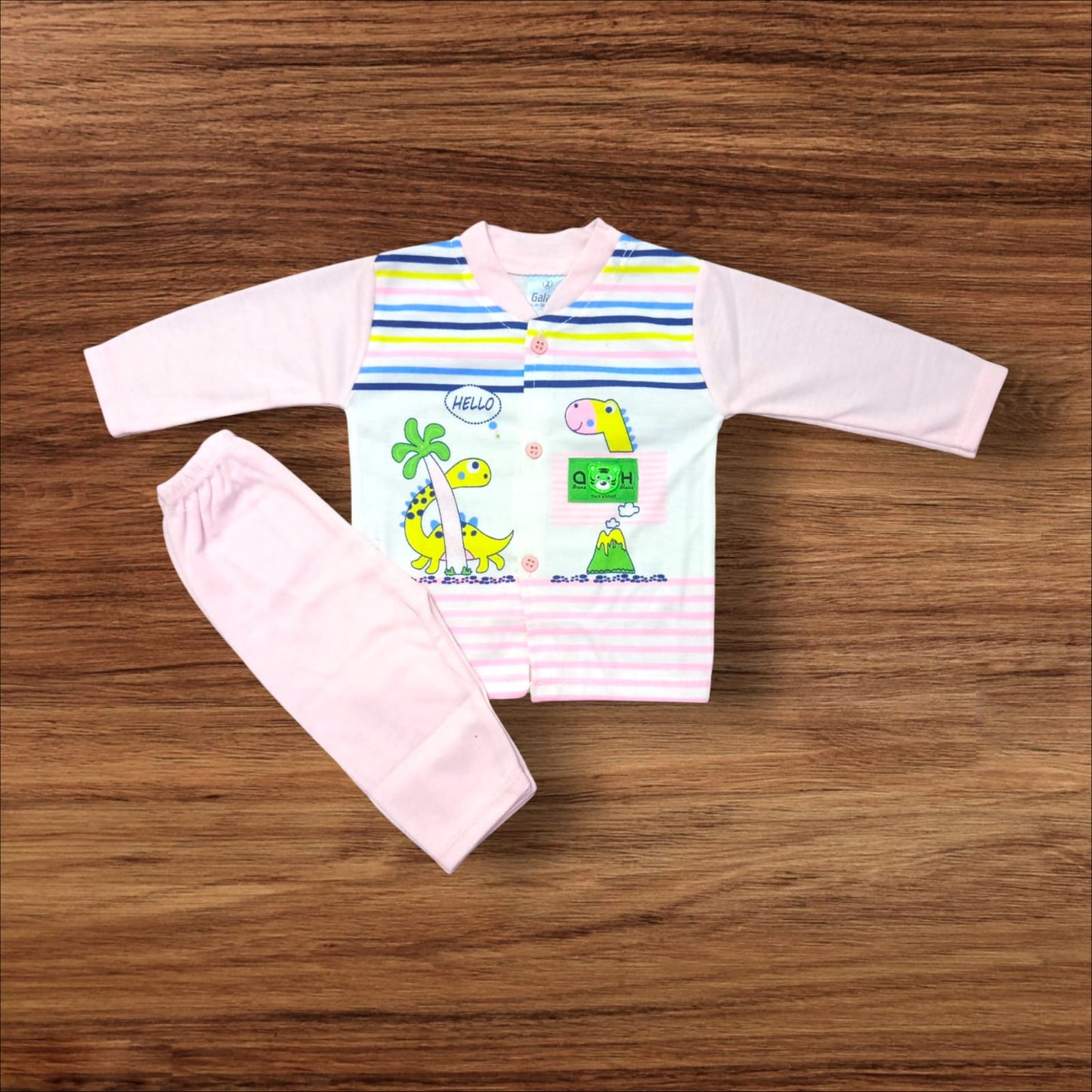 Baby Suit Dinosour Pink (1 to 6 Months)
