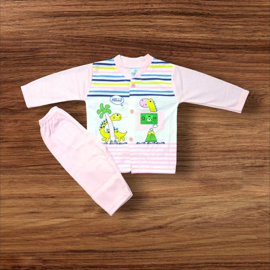 Baby Suit Dinosour Pink (1 to 6 Months)